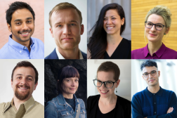 Top row, left to right: Dwaipayan Banerjee, Kevin Dorst, Paloma Duong, and Amy Moran-Thomas. Bottom row, left to right: Justin Reich, Bettina Stoetzer, Ariel White, and Bernardo Zacka. 